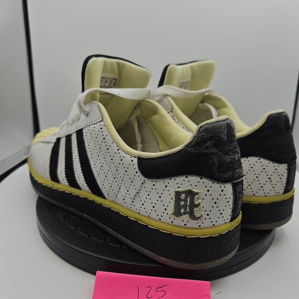 adidas White Black Yellow Athletic Shoes